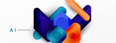 Minimum geometrik soyut arkaplan. Renkli geometrik bloklar. Çizgiler, kareler ve üçgenler duvar kağıdı bileşimi