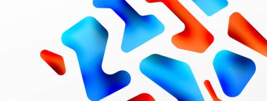 Renkli parlak soyut şekiller kompozisyonu. Duvar kağıdı, afiş, arkaplan, kart, kitap illüstrasyonu, iniş sayfası için dijital ağ geleceksel şablonu