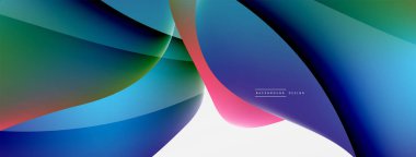 Akışkan renk soyut arkaplanı. Sıvı eğimleri, dalga desenleri. Duvar kağıdı, afiş, arkaplan veya iniş için moda tekno iş şablonu