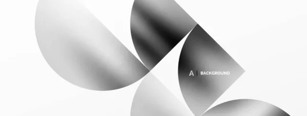 円の幾何学的背景 金属色の光沢のある円や丸い形 ベクトルイラスト壁紙 バナー カード ブックイラスト ランディングページ — ストックベクタ