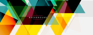 Mozaik üçgenler geometrik arkaplan. Tekno veya iş konsepti, duvar kağıdı, afiş, arkaplan, iniş sayfası deseni