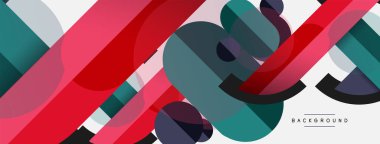 Yuvarlak geometrik şekiller çizgiler ve daireler. Duvar kağıdı afişi ya da iniş sayfası için vektör şablonu