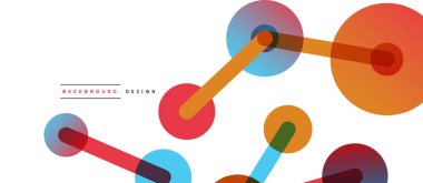 Çizgi noktaları geometrik soyut arkaplan bağlantıları. Çizgilerle birbirine bağlı çemberler. Duvar kağıdı, afiş, arkaplan veya iniş için moda tekno iş şablonu