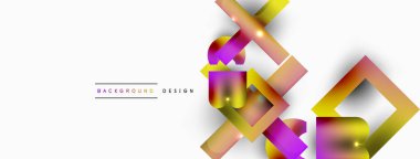 Dinamik bileşim, parlak geometrik şekiller soyut arkaplan. Duvar kağıdı, afiş, arkaplan veya iniş için moda tekno iş şablonu