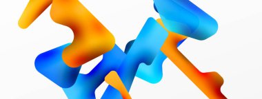 Renkli parlak soyut şekiller kompozisyonu. Duvar kağıdı, afiş, arkaplan, kart, kitap illüstrasyonu, iniş sayfası için dijital ağ geleceksel şablonu