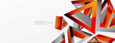 Üçgen soyut arkaplan. 3D vektör temel biçim teknolojisi veya iş konsepti bileşimi. Duvar kağıdı, afiş, arkaplan veya iniş için moda tekno iş şablonu