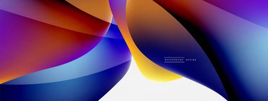 Akışkan renk soyut arkaplanı. Sıvı eğimleri, dalga desenleri. Duvar kağıdı, afiş, arkaplan veya iniş için moda tekno iş şablonu