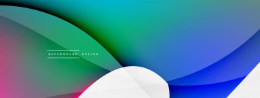 Akışkan renk soyut arkaplanı. Sıvı eğimleri, dalga desenleri. Duvar kağıdı, afiş, arkaplan veya iniş için moda tekno iş şablonu