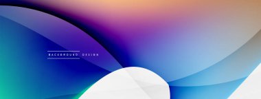 Akışkan renk soyut arkaplanı. Sıvı eğimleri, dalga desenleri. Duvar kağıdı, afiş, arkaplan veya iniş için moda tekno iş şablonu