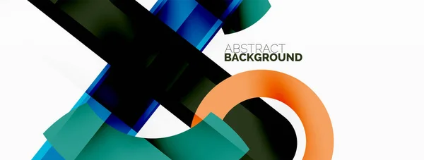 Minimalist Geometric Abstract Background Lines Circles Shadow Effects Composition Wallpaper — Stock Vector