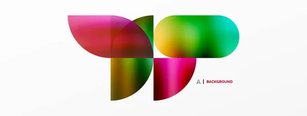 Kreis Geometrischer Hintergrund Metallische Farbe Glänzende Kreise Und Runde Formen — Stockvektor