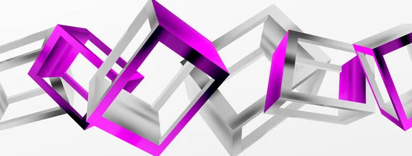 Kubus Vormen Vector Geometrische Achtergrond Trendy Techno Business Template Voor — Stockvector
