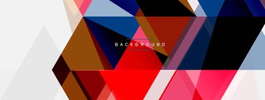 Renkli üçgen bileşimi, geometrik soyut arkaplan. Tekno veya iş konsepti, duvar kağıdı, afiş, arkaplan, iniş sayfası deseni