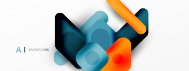 Minimum geometrik soyut arkaplan. Renkli geometrik bloklar. Çizgiler, kareler ve üçgenler duvar kağıdı bileşimi