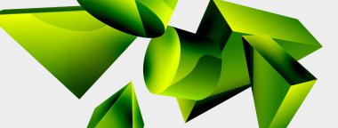 3d vektör minimalist geometrik soyut arkaplan. Üçgen, silindir, piramit temel şekil bileşimi. Duvar kağıdı, afiş, arkaplan veya iniş için moda tekno iş şablonu