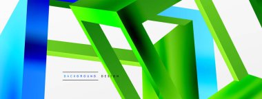 3 boyutlu küp vektör geometrik arkaplanı şekillendirir. Duvar kağıdı, afiş, arkaplan veya iniş için moda tekno iş şablonu