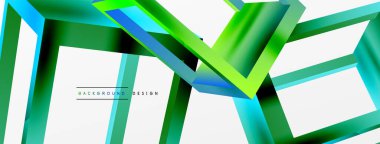 3 boyutlu küp vektör geometrik arkaplanı şekillendirir. Duvar kağıdı, afiş, arkaplan veya iniş için moda tekno iş şablonu