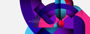 Geometrik soyut arkaplan. Duvar kağıdı arkaplanı veya iniş sayfası için yuvarlak şekiller, daireler, satır bileşimi