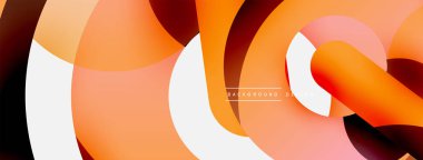 Yuvarlak şekiller daireler ve diğer geometrik şekiller. Duvar kağıdı afişi arkaplan kartı veya iniş sayfası için vektör illüstrasyonu