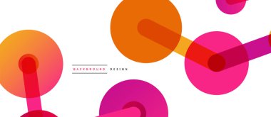 Çizgi noktaları geometrik soyut arkaplan bağlantıları. Çizgilerle birbirine bağlı çemberler. Duvar kağıdı, afiş, arkaplan veya iniş için moda tekno iş şablonu