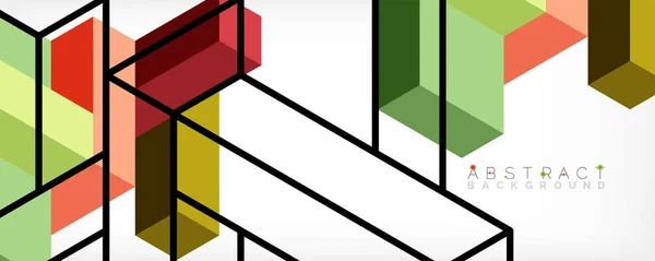 Fondo Abstracto Cubos Elementos Cúbicos Bloques Techno Concepto Negocio Para — Vector de stock