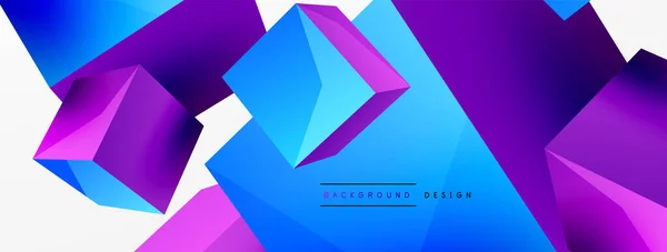 Vector Abstract Background Flying Cubes Composition Trendy Techno Business Template — Stock Vector