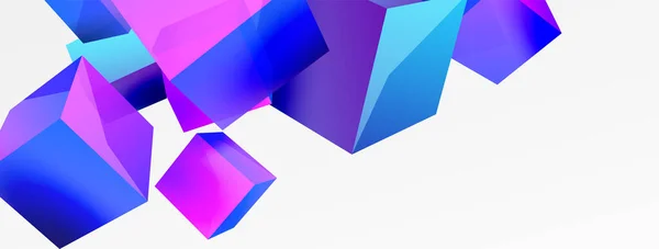 Vector Abstract Background Flying Cubes Composition Trendy Techno Business Template — Stockvektor