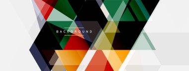 Mozaik üçgenler geometrik arkaplan. Tekno veya iş konsepti, duvar kağıdı, afiş, arkaplan, iniş sayfası deseni