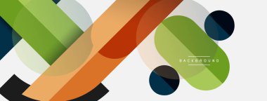 Yuvarlak geometrik şekiller çizgiler ve daireler. Duvar kağıdı afişi ya da iniş sayfası için vektör şablonu