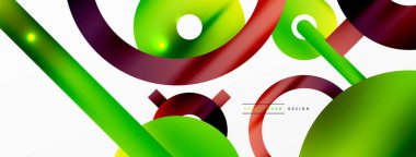 Çember bileşimi soyut arkaplan. Duvar kağıdı, afiş, arkaplan veya iniş için moda tekno iş şablonu