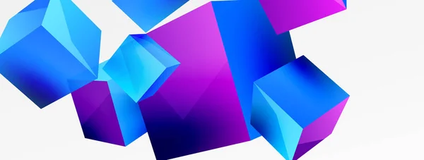 Cubes Vector Abstract Background Composition Square Shaped Basic Geometric Elements — Vettoriale Stock