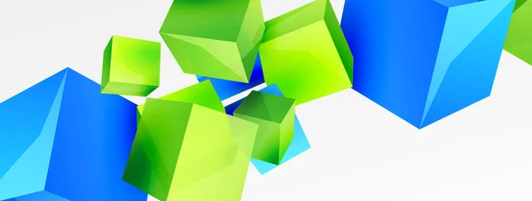 Кубики Векторний Абстрактний Фон Склад Квадратних Елементів Основної Геометричної Форми — стоковий вектор