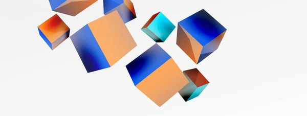 Vector Abstract Background Flying Cubes Composition Trendy Techno Business Template — Vettoriale Stock