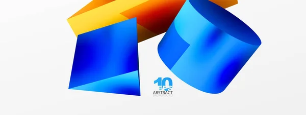 Vector Abstract Background Shapes Triangle Cylinder Trendy Techno Business Template — Stok Vektör