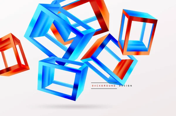 Cube Shapes Vector Geometric Background Trendy Techno Business Template Wallpaper — Stok Vektör