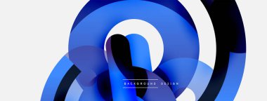 Yuvarlak şekiller daireler ve diğer geometrik şekiller. Duvar kağıdı afişi arkaplan kartı veya iniş sayfası için vektör illüstrasyonu