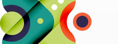 Yaratıcı geometrik duvar kağıdı. Minimum baloncuk oku ve çemberin soyut arkaplanı. Duvar kağıdı, afiş, arkaplan veya iniş için tekno iş şablonu