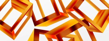 3 boyutlu küp vektör geometrik arkaplanı şekillendirir. Duvar kağıdı, afiş, arkaplan veya iniş için moda tekno iş şablonu