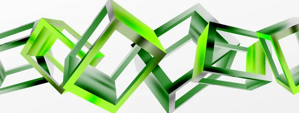 Cube Shapes Vector Geometric Background Trendy Techno Business Template Wallpaper — Vetor de Stock