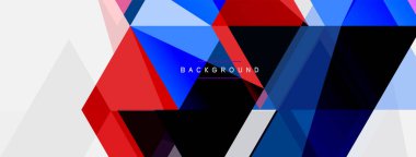 Renkli üçgen bileşimi, geometrik soyut arkaplan. Tekno veya iş konsepti, duvar kağıdı, afiş, arkaplan, iniş sayfası deseni