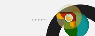 Vektör yuvarlak şekilli daireler minimum geometrik arkaplan. Duvar kağıdı afişi veya iniş sayfası için vektör illüstrasyonu