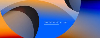 Yaratıcı geometrik duvar kağıdı. Asgari soyut arkaplan. Duvar kağıdı arkaplanı veya iniş sayfası için daire ve dalga kompozisyon vektör çizimi