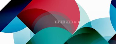 Yuvarlak üçgen çizgileri ve daireleri şekillendirir. Duvar kağıdı afişi arkaplanı veya iniş sayfası için Geometrik vektör çizimi