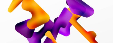 Renkli parlak soyut şekiller kompozisyonu. Duvar kağıdı, afiş, arkaplan, kart, kitap illüstrasyonu, iniş sayfası için dijital ağ geleceksel şablonu