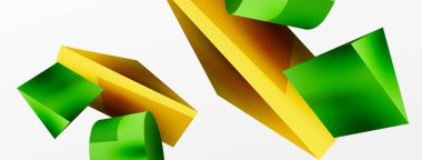 Vector 3d abstract background. Shapes 3d triangle and cylinder. Trendy techno business template for wallpaper, banner, background or landing