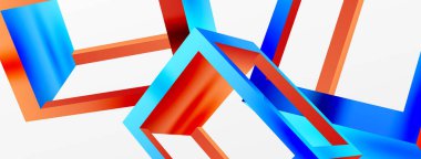 3 boyutlu küp vektör geometrik arkaplanı şekillendirir. Duvar kağıdı, afiş, arkaplan veya iniş için moda tekno iş şablonu