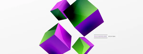 Vector Abstract Background Flying Cubes Composition Trendy Techno Business Template — Stockvector