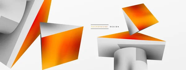 Vector Abstract Background Shapes Triangle Cylinder Trendy Techno Business Template — Vettoriale Stock