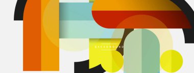 Yuvarlak geometrik şekiller çizgiler ve daireler. Duvar kağıdı afişi ya da iniş sayfası için vektör şablonu