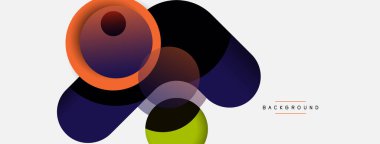 Vektör yuvarlak şekilli daireler minimum geometrik arkaplan. Duvar kağıdı afişi veya iniş sayfası için vektör illüstrasyonu